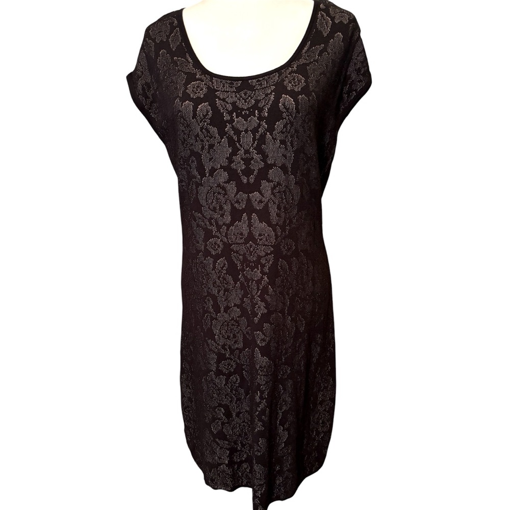 ANN TAYLOR Black Lace Sheath Dress Size Large